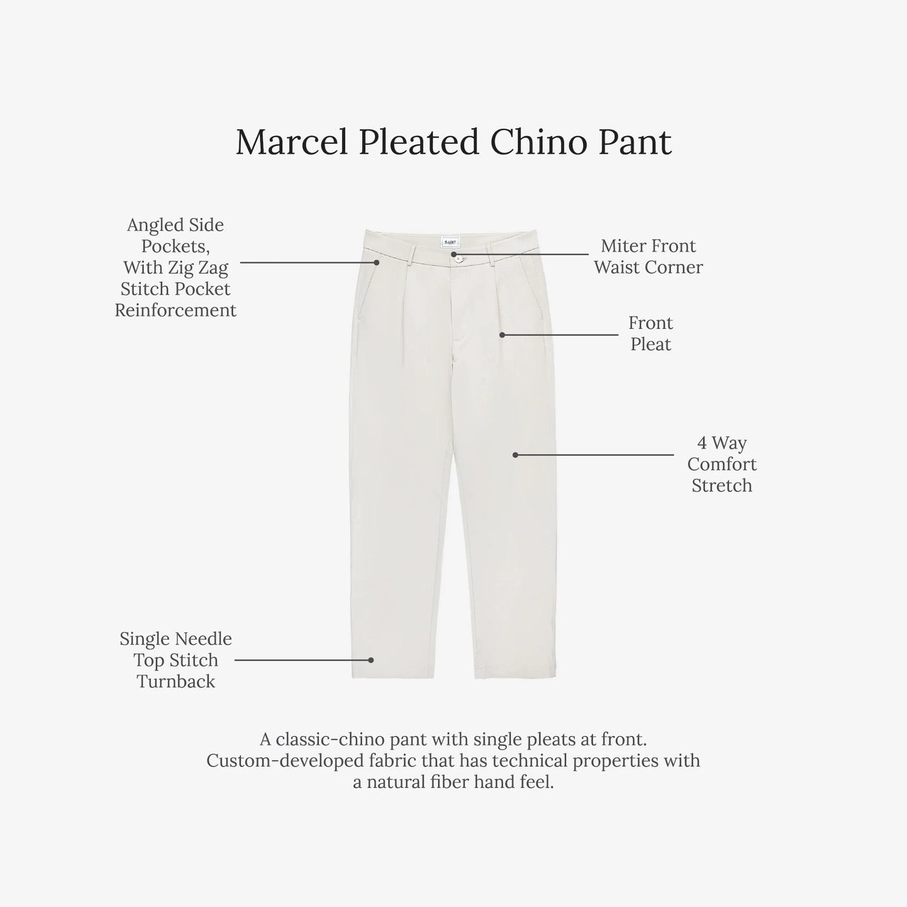MARCEL PLEATED CHINO PANT